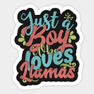 Just A Boy Who Loves Llamas Gift graphic Sticker